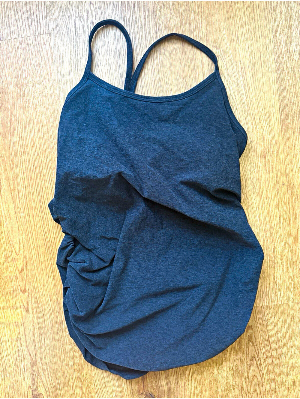 Beyond Yoga Beyond the Bump Maternity Tank L Black Ruched Racerback Activewear